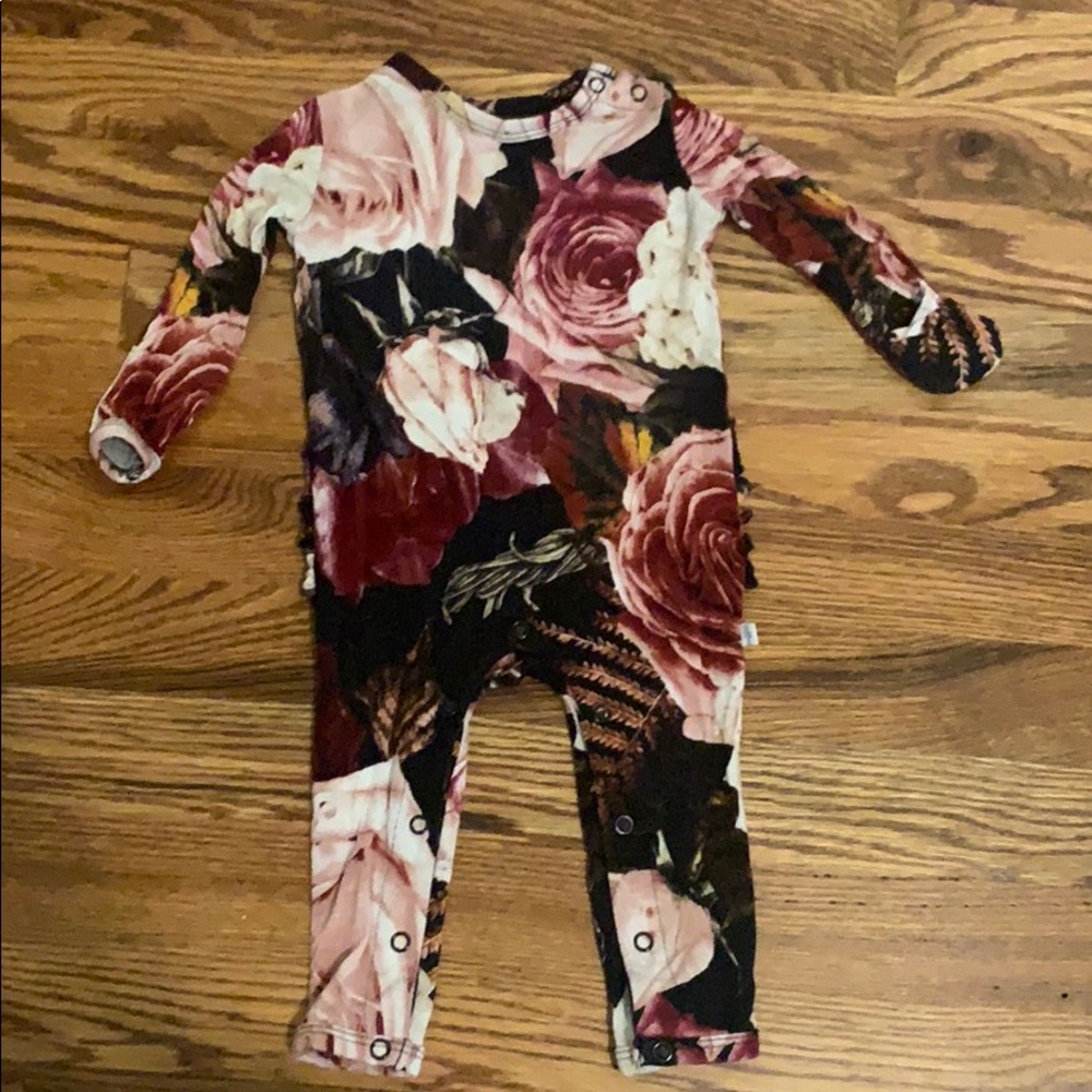 Posh Peanut Black Rose Romper